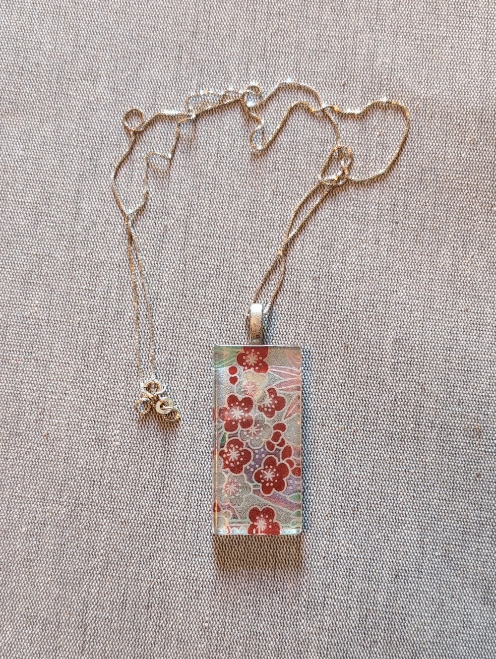 Handcrafted Japanese Floral Glass Pendant